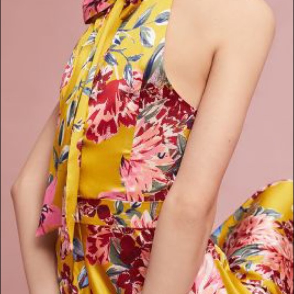 Anthrolopologie Nicole Miller Petite Silk Maxi